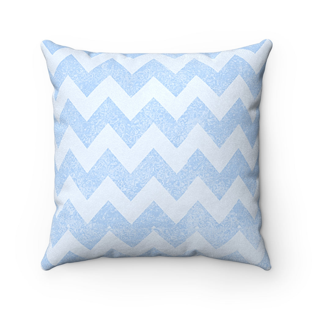 One Tribe Baby Blue Chevron Faux Suede Square Pillow Case | Luxury Classy Soft and Comfy | Couch Living Room | Bedroom Set