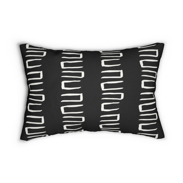 One Tribe Modern Black + White Lumbar Pillow | Luxury Classy Soft and Comfy | Couch Living Room | Bedroom Set