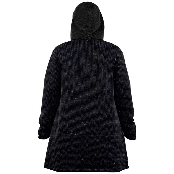 One Tribe Black Tweed Lounge Fleece Winter Cloak Jacket