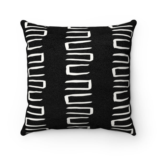 One Tribe Modern Black + White Faux Suede Square Pillow Case | Luxury Classy Soft and Comfy | Couch Living Room | Bedroom Set
