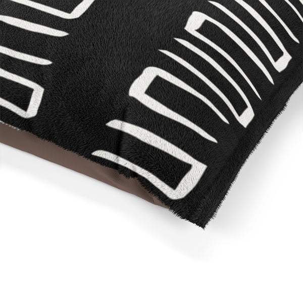One Tribe Modern Black + White Pet Bed | Dog Bed | Cat Bed | Soft Cozy Luxury Modern Simple Pillow Bed