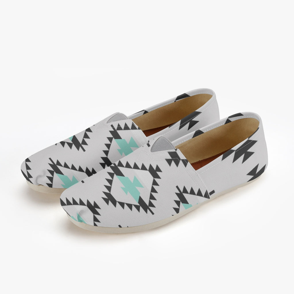 Teal Eagle One Tribe Canvas Slip Ons