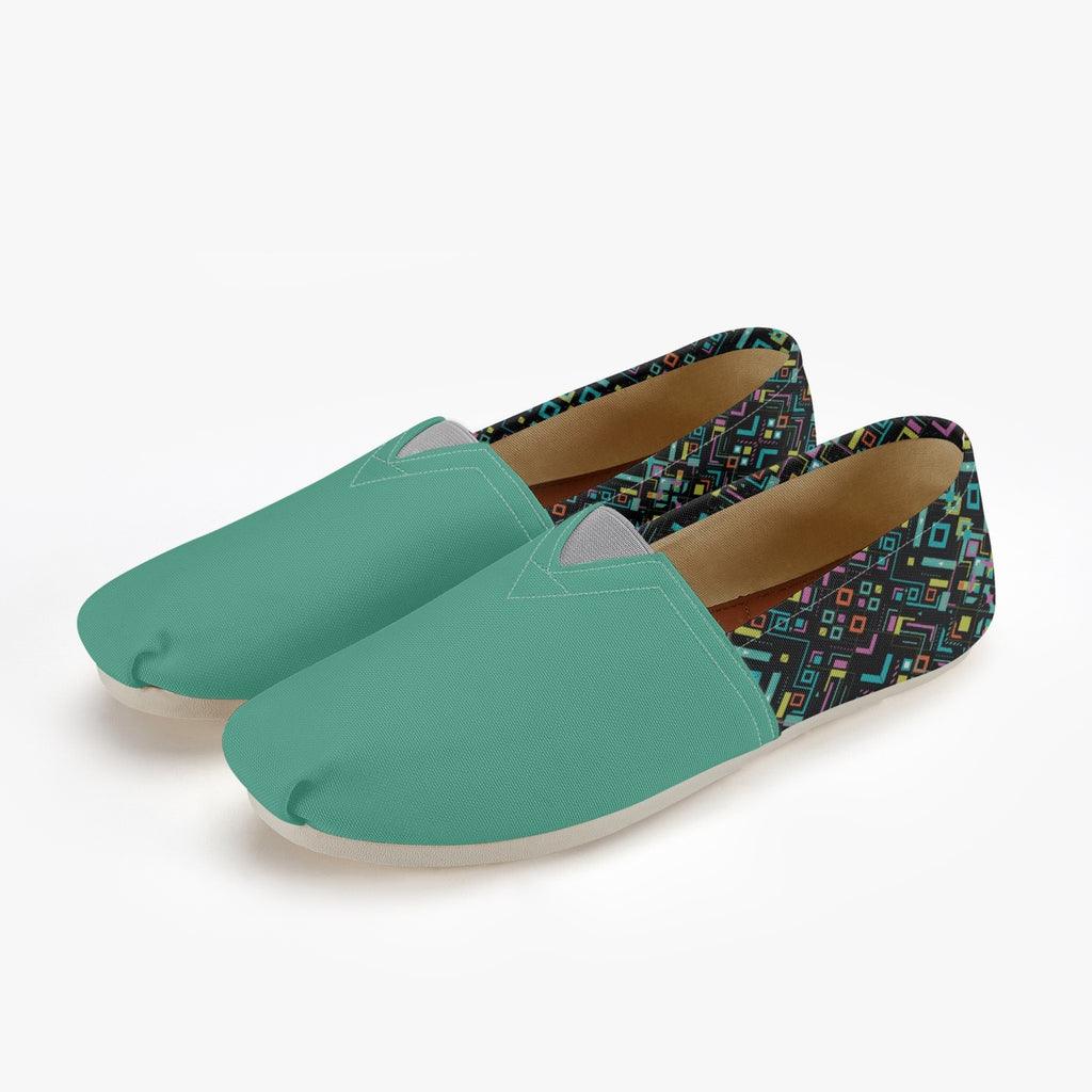 Teal Life One Tribe Canvas Slip Ons