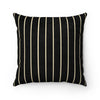 One Tribe Black Gold Stipes Faux Suede Square Pillow Case | Luxury Classy Soft and Comfy | Couch Living Room | Bedroom Set