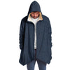One Tribe Blue Tweed Lounge Fleece Winter Cloak Jacket