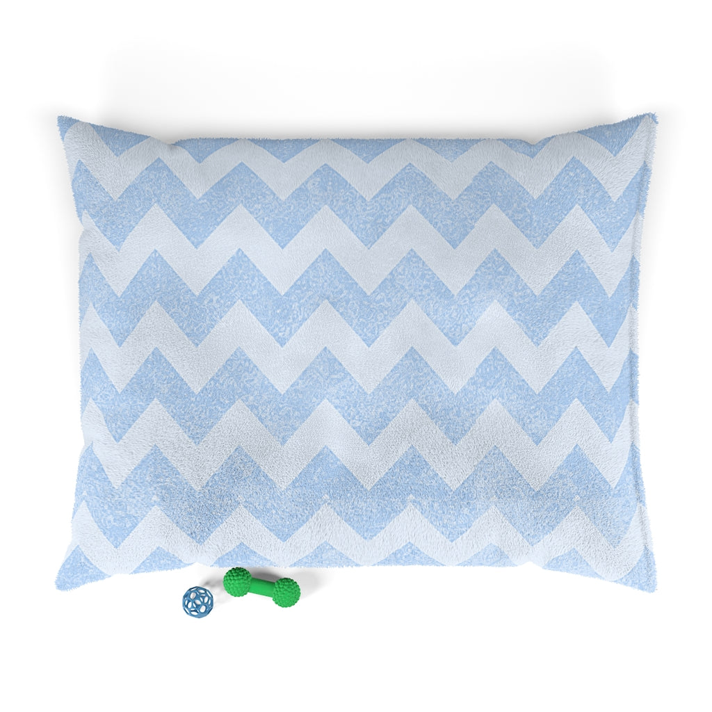 One Tribe Baby Blue Chevron Design Pet Bed | Dog Bed | Cat Bed | Soft Cozy Luxury Modern Simple Pillow Bed