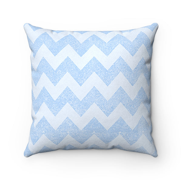 One Tribe Baby Blue Chevron Faux Suede Square Pillow Case | Luxury Classy Soft and Comfy | Couch Living Room | Bedroom Set