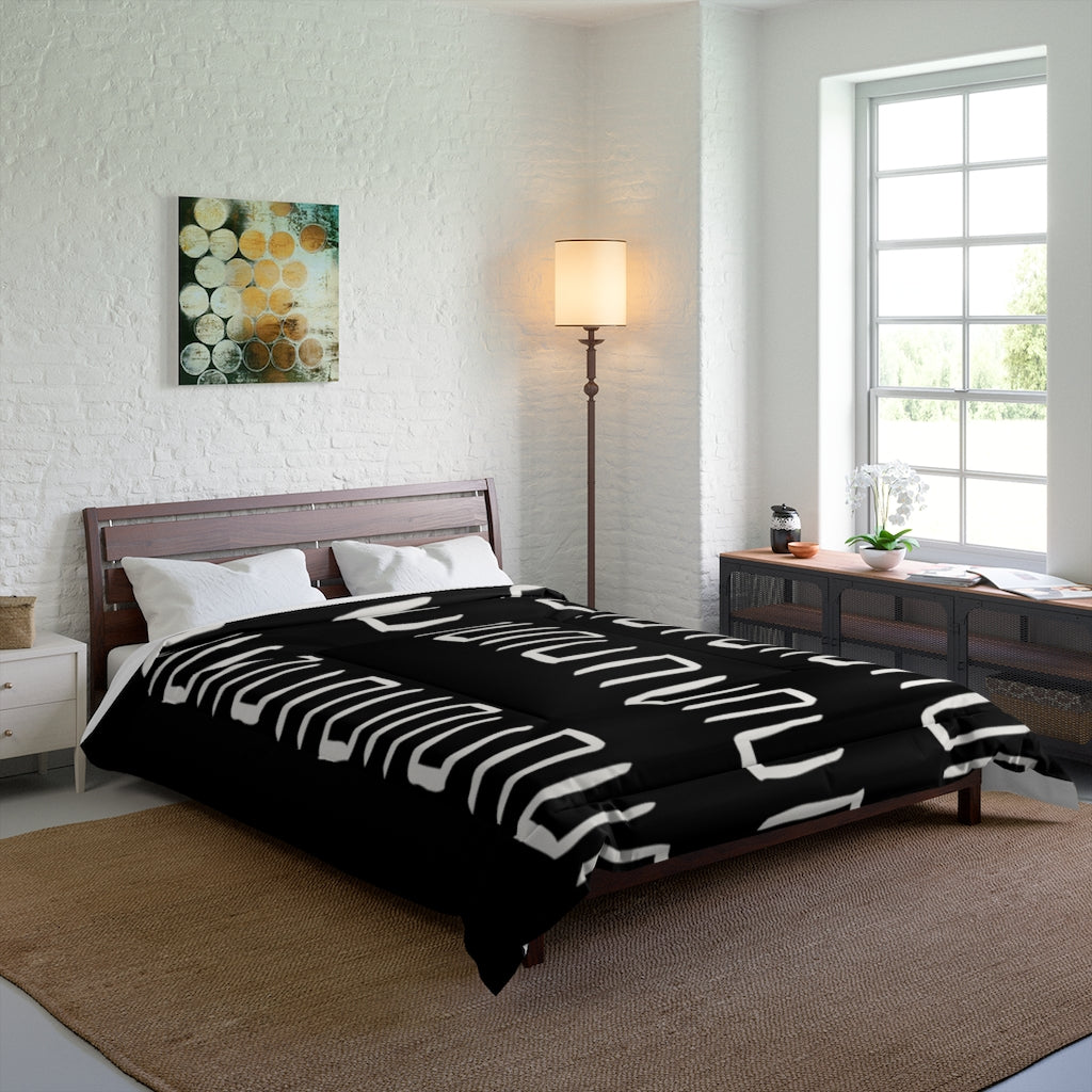 One Tribe Modern Black + White Comforter | Luxury Classy Soft and Comfy | Couch Living Room | Bedroom Set
