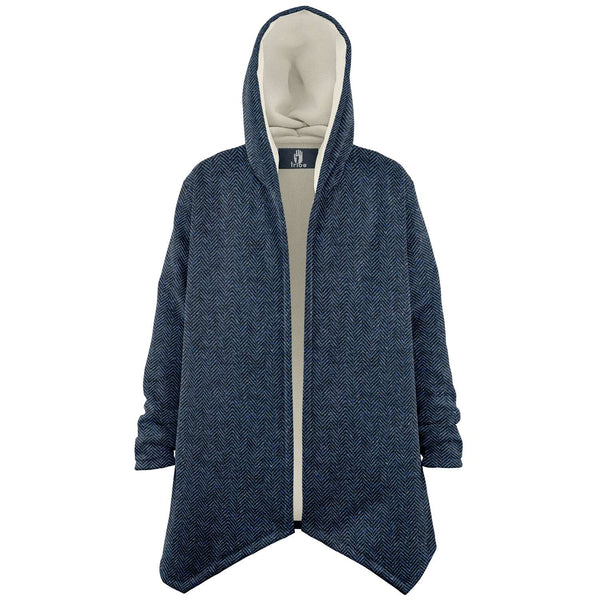 One Tribe Blue Tweed Lounge Fleece Winter Cloak Jacket